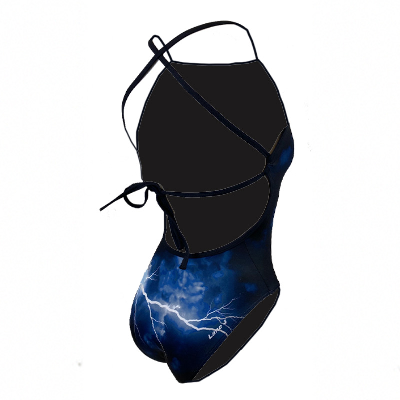 Baddräkt Dam Lightning blue Tie-Back - 4