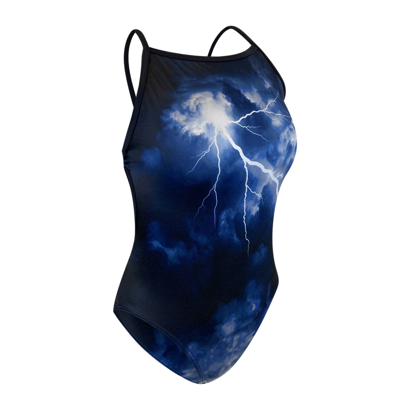 Baddräkt Dam Lightning blue Tie-Back - 2