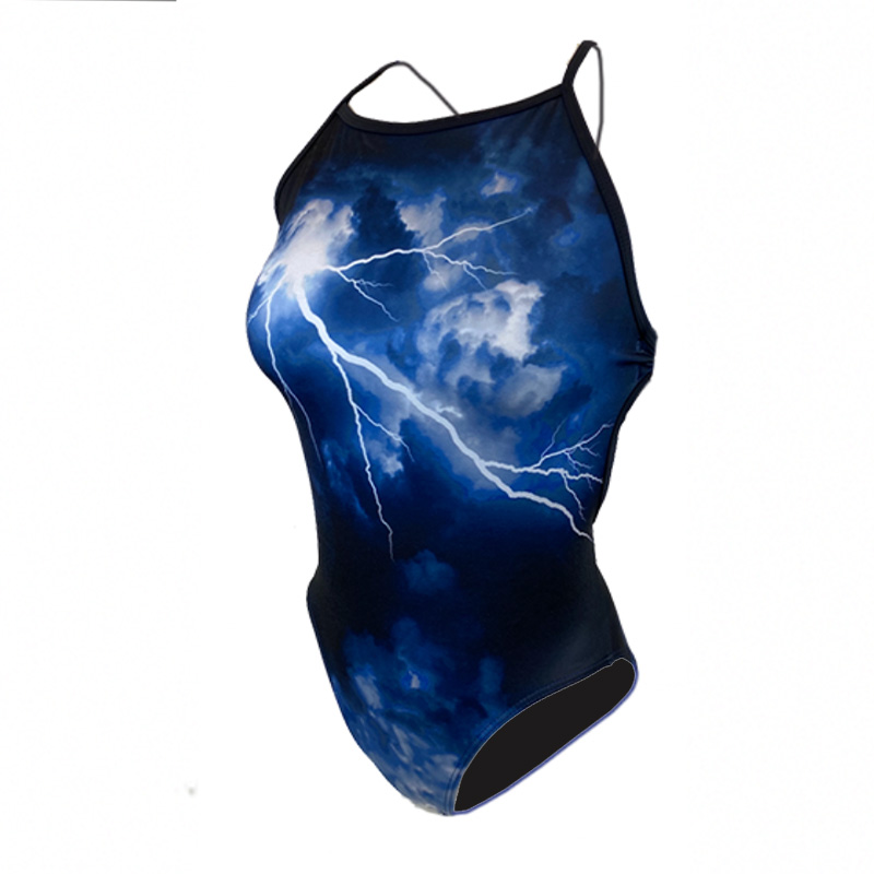 Baddräkt Dam Lightning blue Tie-Back