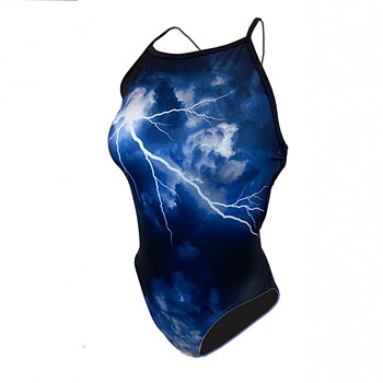 Badeanzug Women Lightning blau Tie-Back