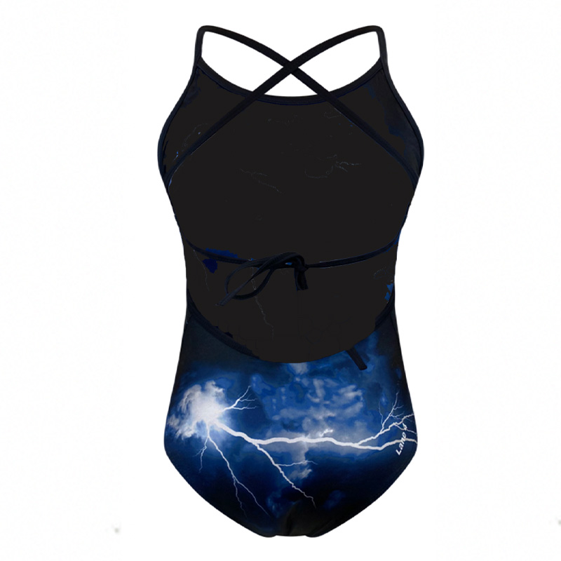 Baddräkt Dam Lightning blue Tie-Back - 3