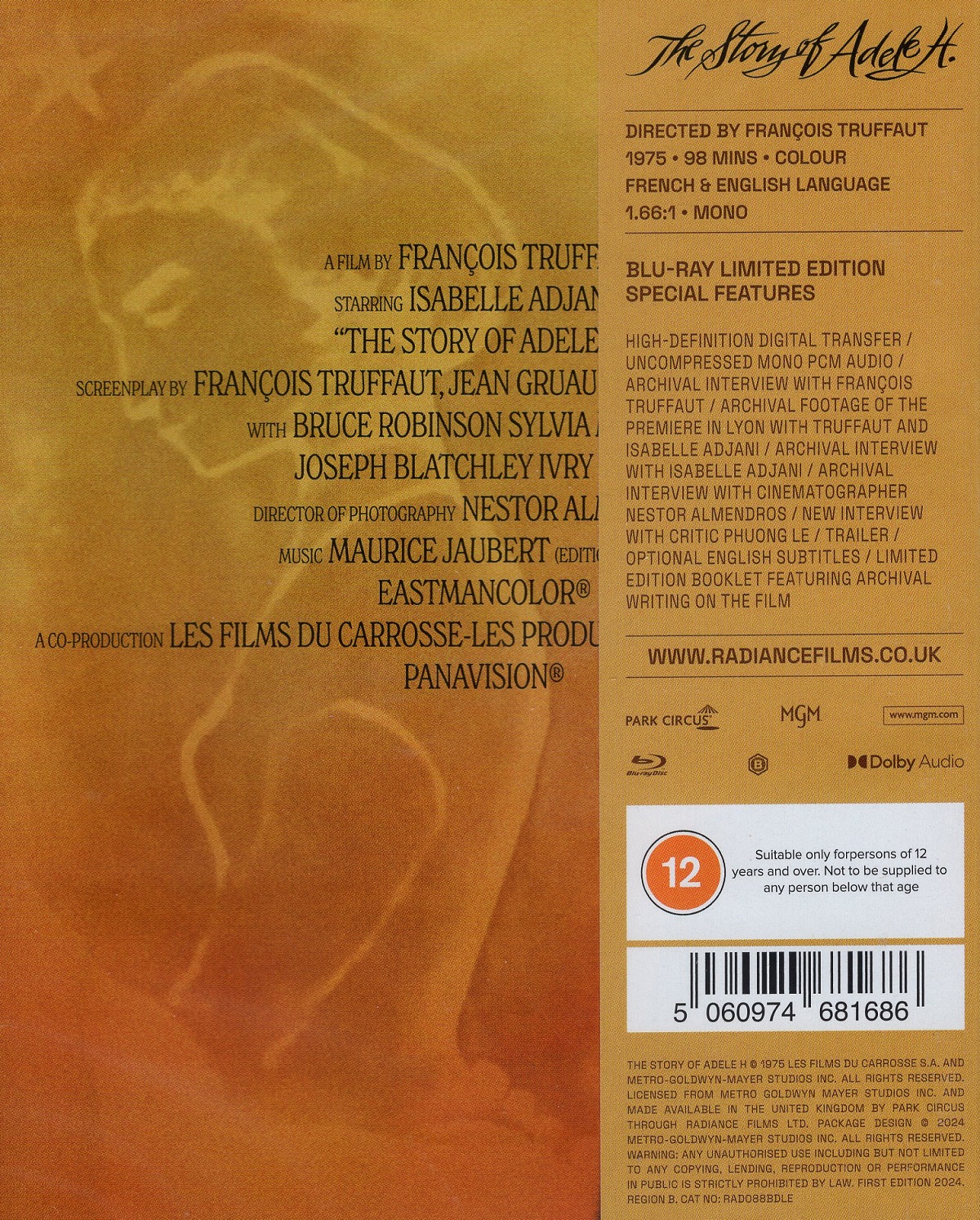 Story of Adele H. (Limited Edition) (ej svensk text) (Blu-ray) - 2