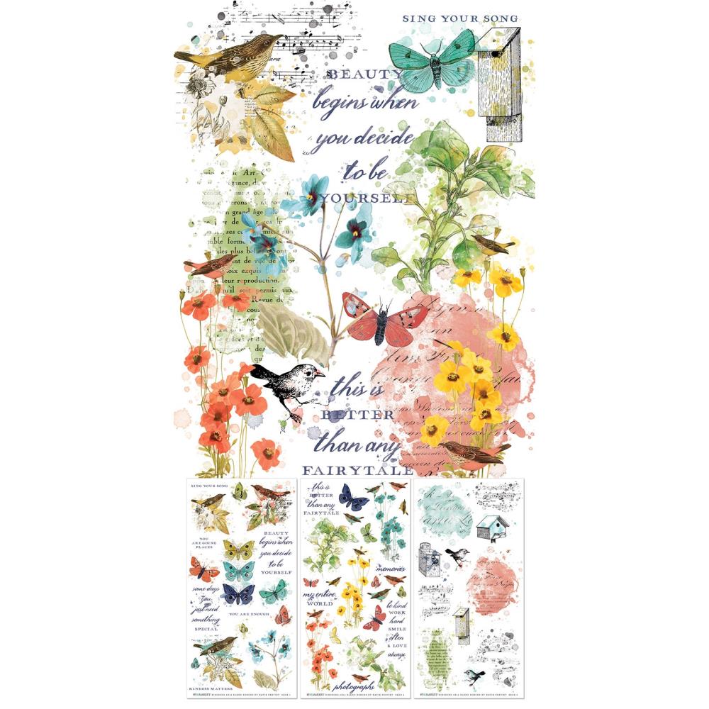 49 And Market - Rub-On Transfer Set - Blendable, Birdsong - 2