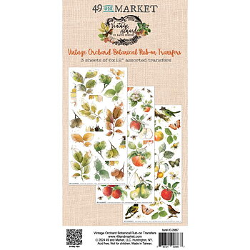 49 And Market - Rub-On Transfer Set - Vintage Orchard Botanical