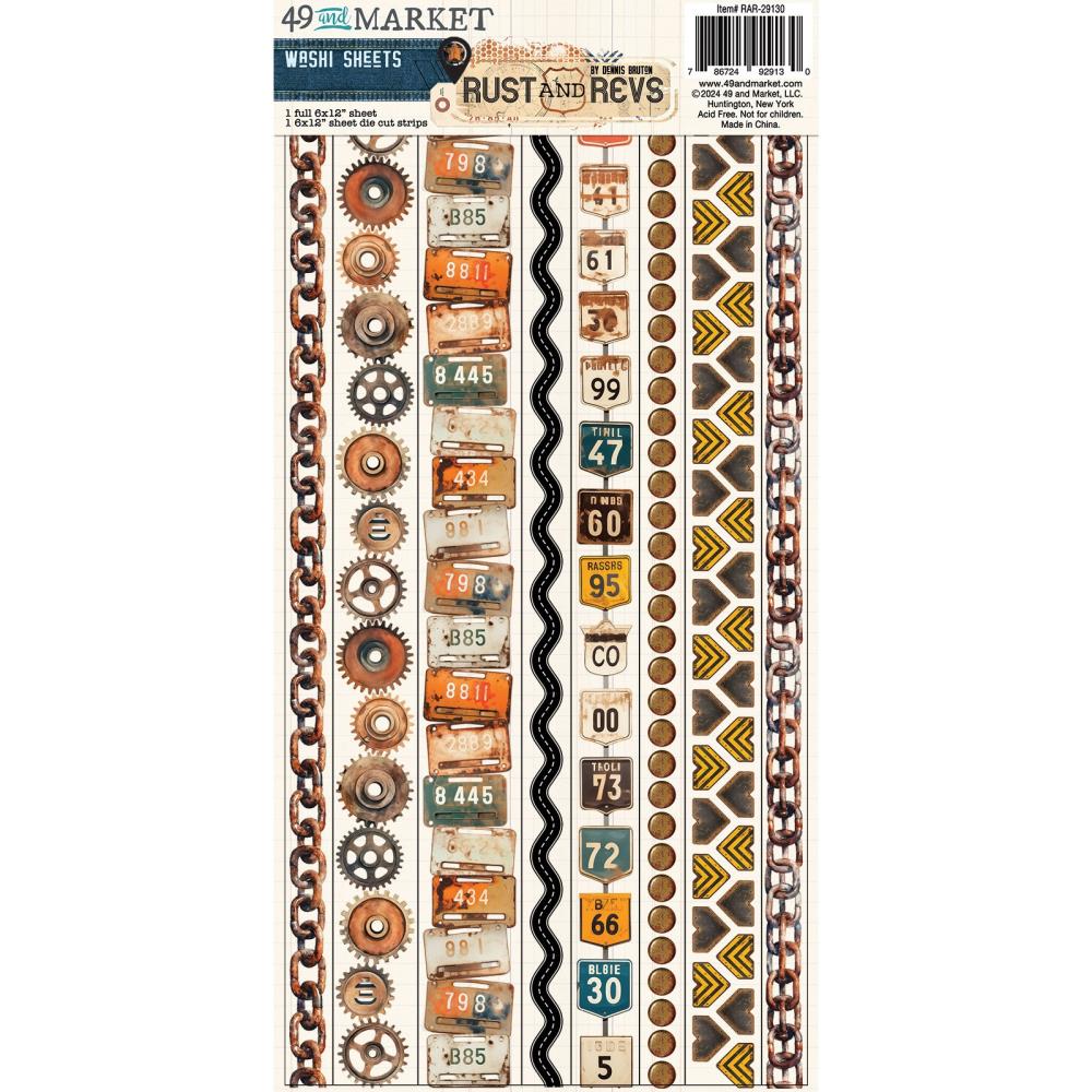 49 And Market - Washi Tape Sheets - Rust And Revs