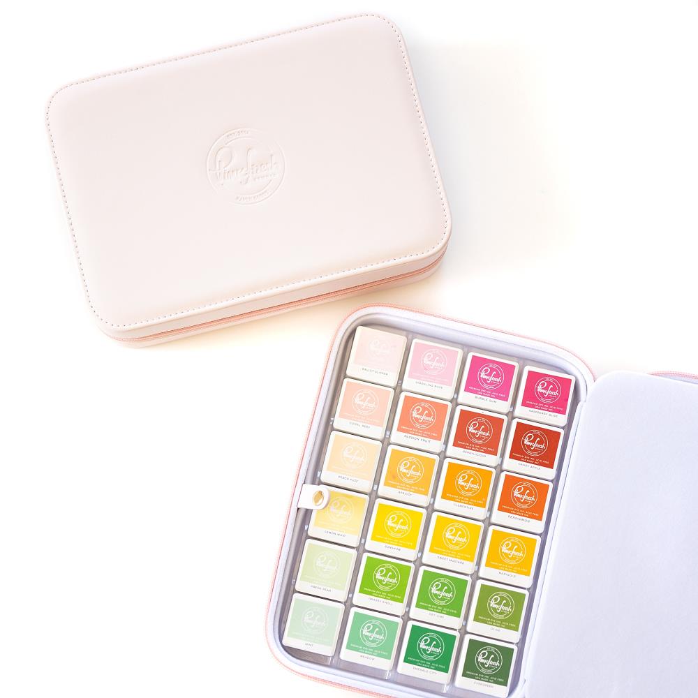 Pinkfresh Studio - Faux Leather Ink Cube Holder Zipper Box - Holds 48 Cubes - 3