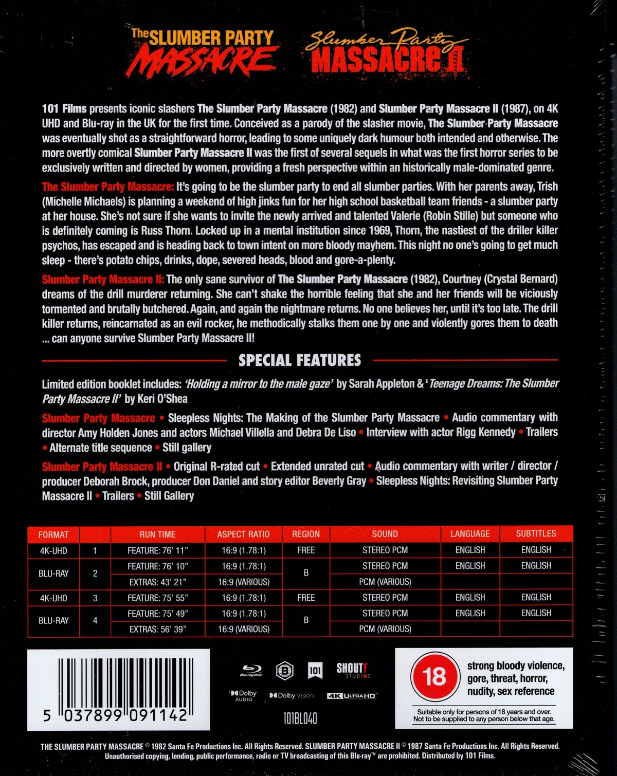 The Slumber Party Massacre I & II (1982 & 1987) (Limited Edition) (ej svensk text) (4K Ultra HD + Blu-ray) - 2