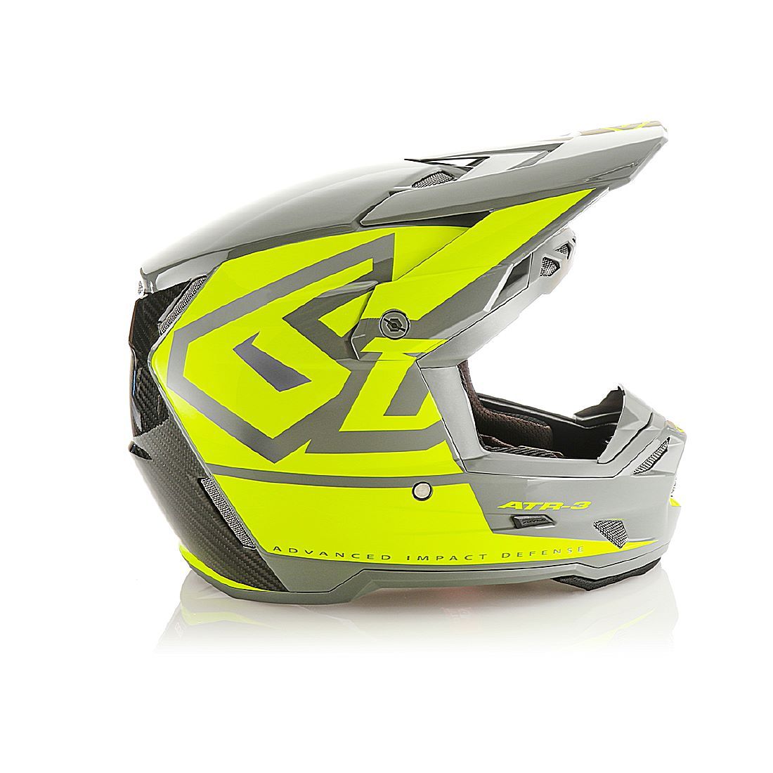 6D ATR-3 Hex Kiilto Neon Keltainen Crossikypärä
