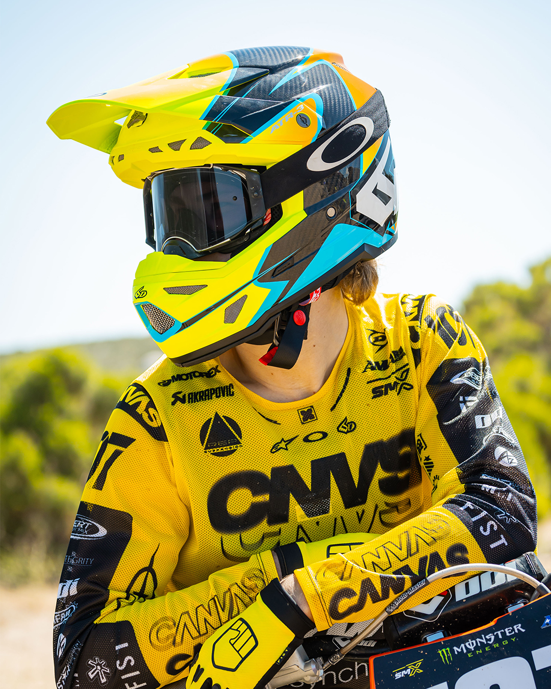 6D ATR-3 Wave Lucentezza Neon Ciano/Arancia/Giallo Casco - 2