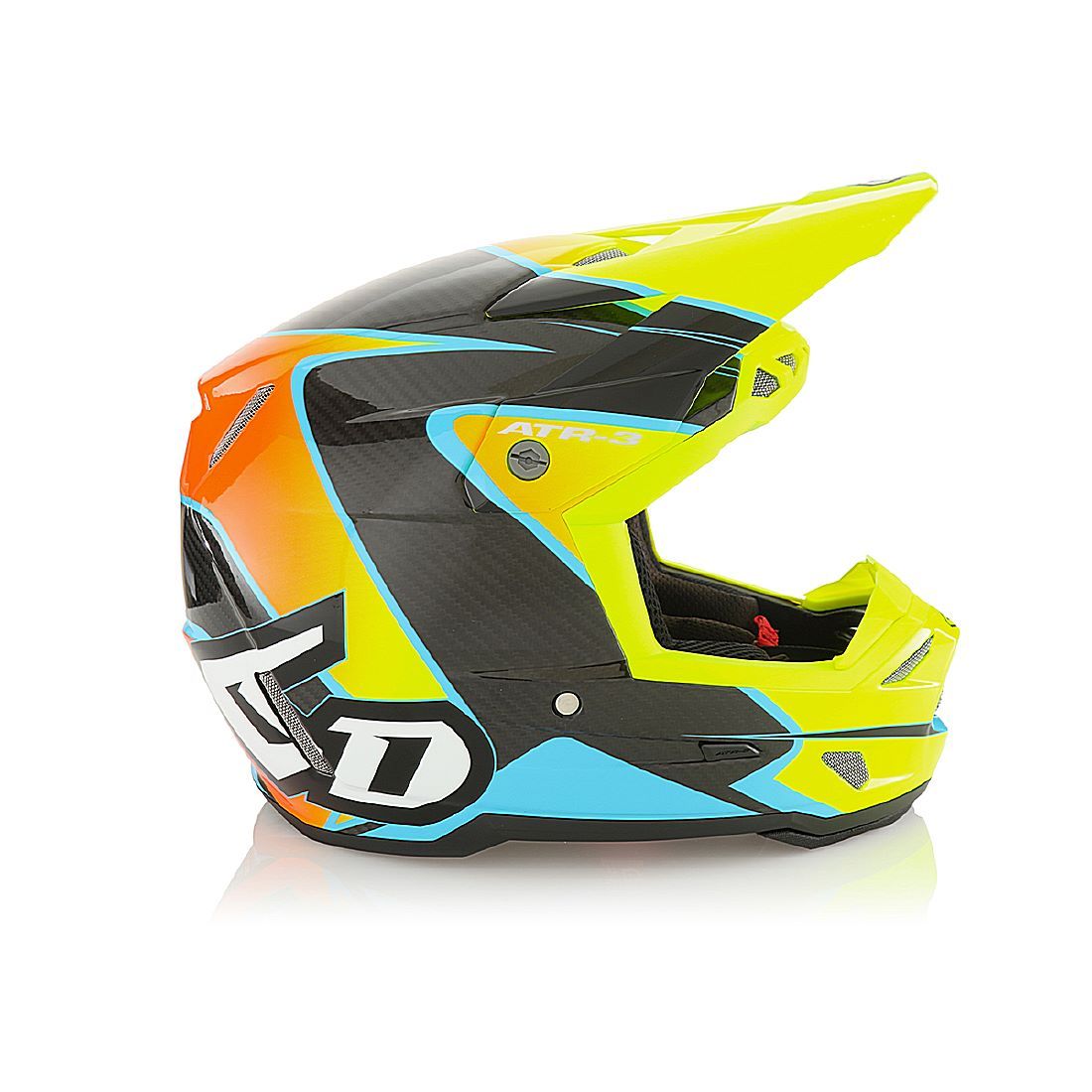 6D ATR-3 Wave Lucentezza Neon Ciano/Arancia/Giallo Casco