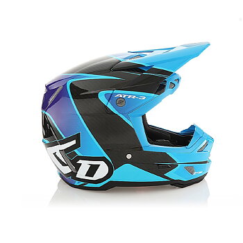 6D ATR-3 Wave Kiilto Neon Syaani/Sininen/Violetti Crossikypärä
