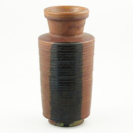 Wilhelm Kåge (Farsta 1931) Brown/Black Sturdy Vase 20 cm