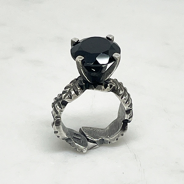 Cocktailring Svart Onyx - Justerbar