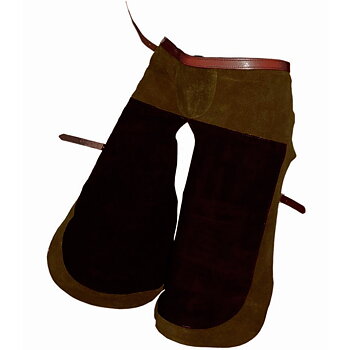 Hovslagarförkläde i mocka och läder