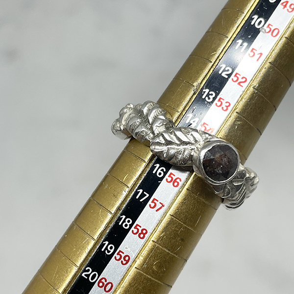 Diamantring vinrödbrun - 4