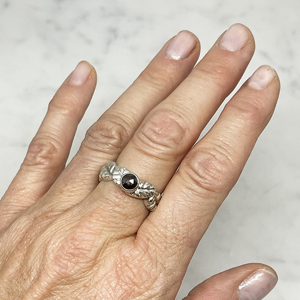 Diamantring vinrödbrun - 3