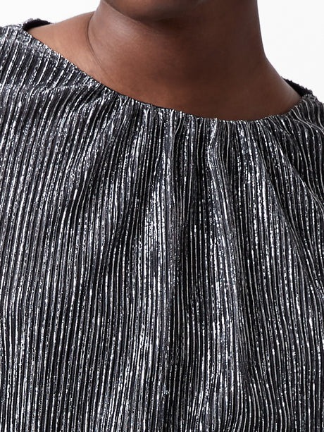 Tamy Lurex Plissé Top - French Connection - 3