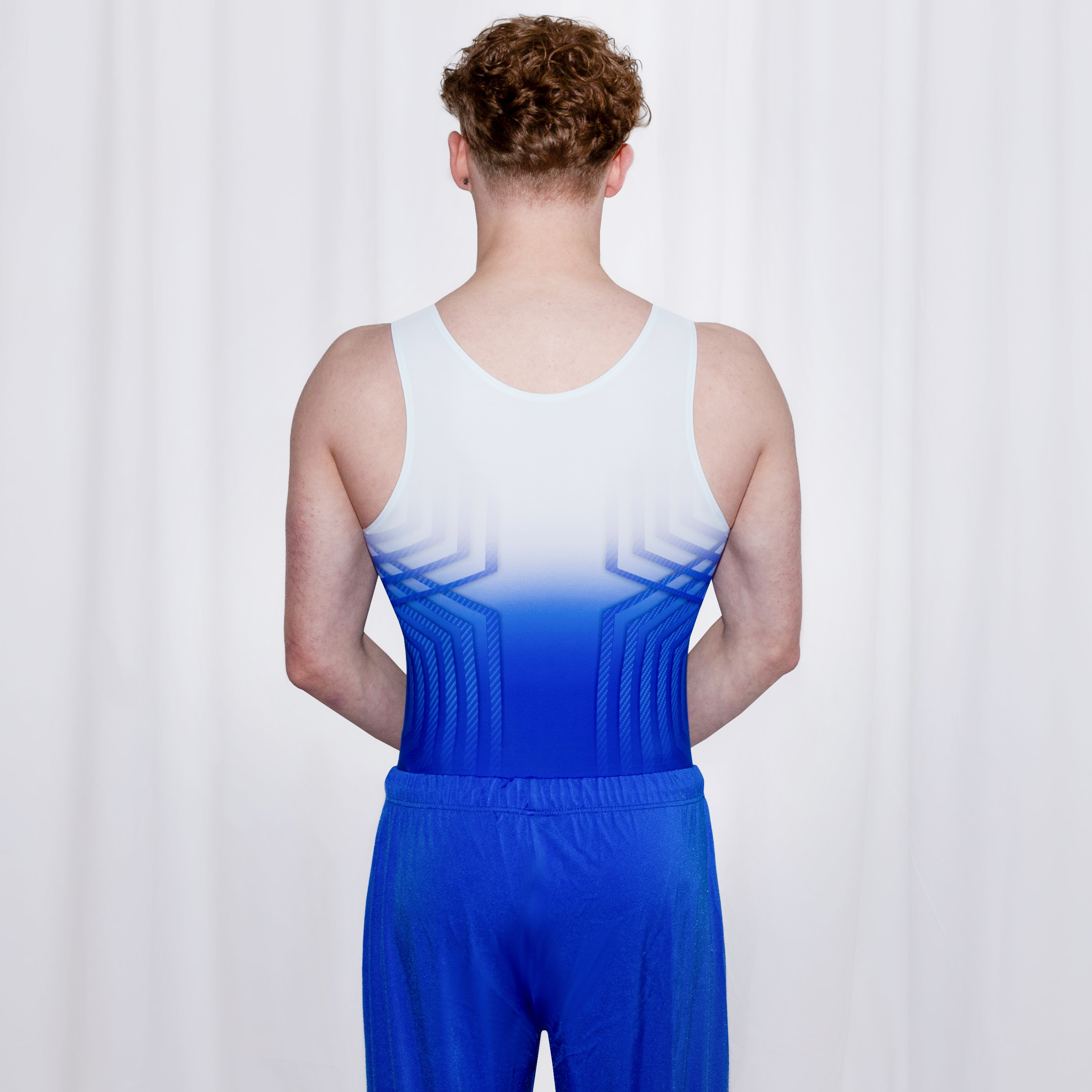 Carbon Fibre Blue Mens & Boys Leotard - 3