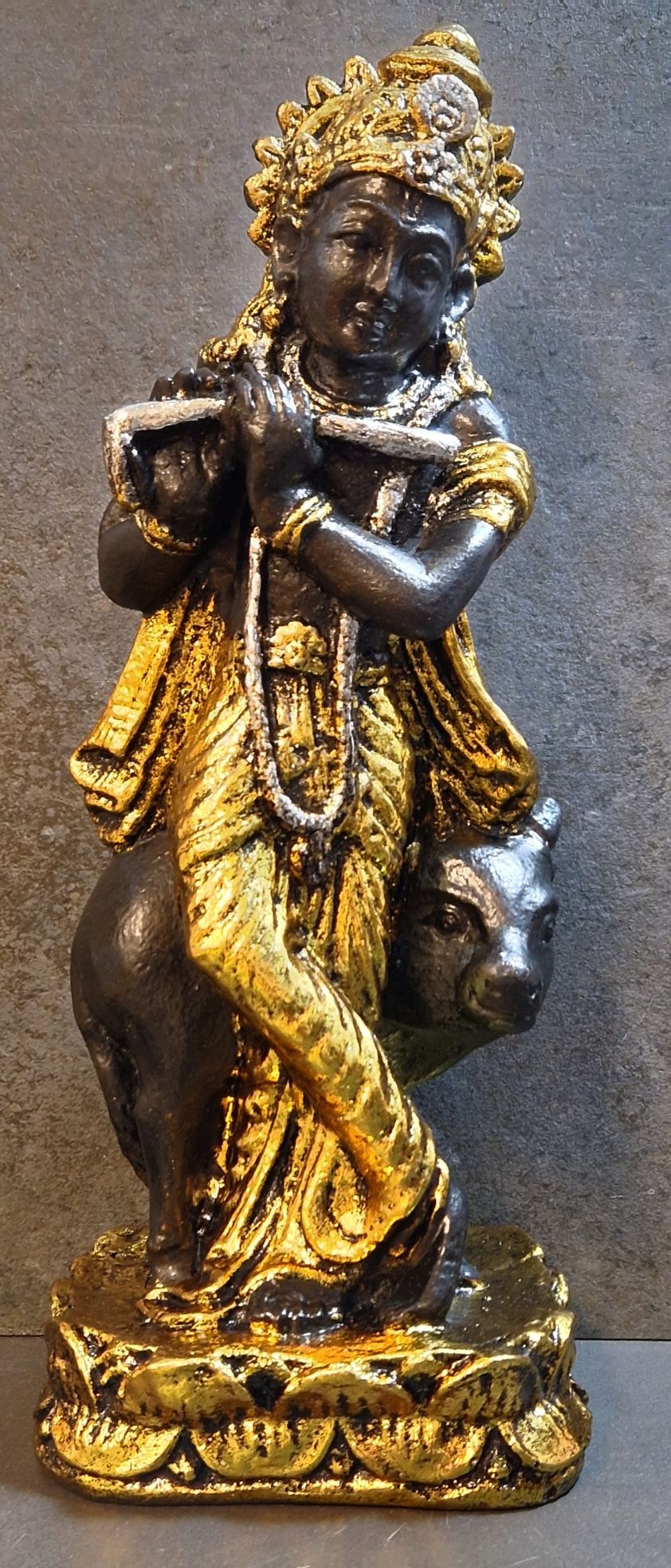 Krishna med Ko Staty - 30 cm - 3