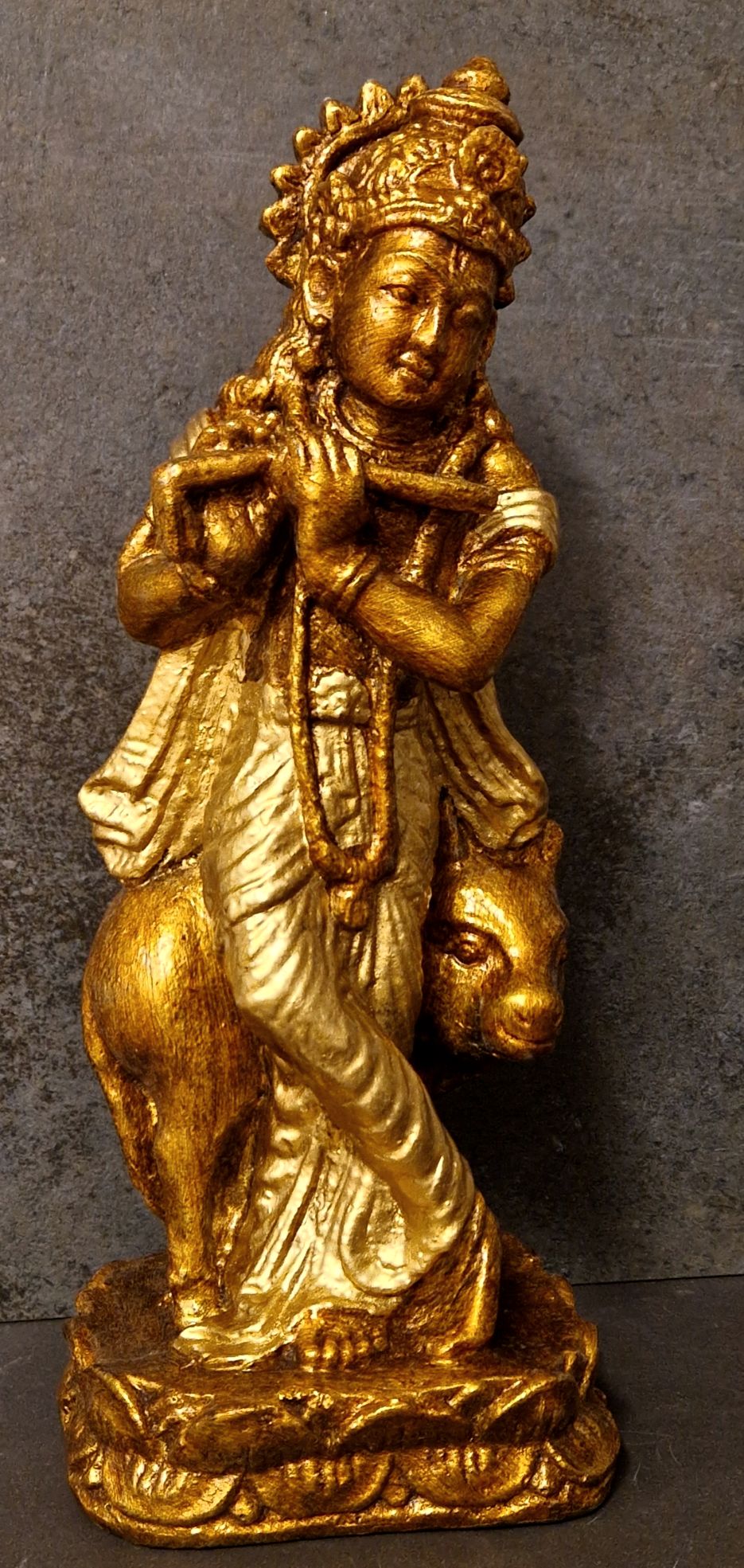 Krishna med Ko Staty - 30 cm - 4