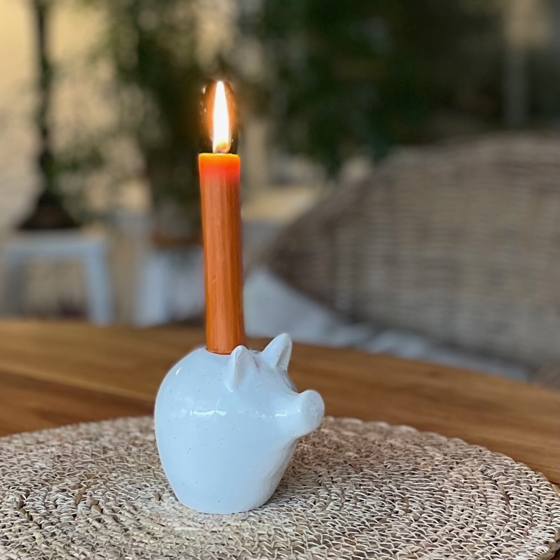 Ljusstake Gris vitmelerad