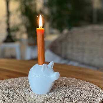 Ljusstake Gris vitmelerad
