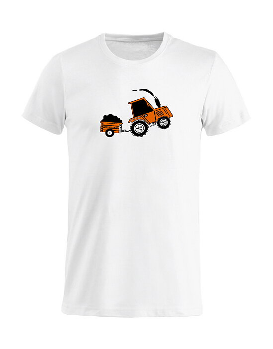 T-Shirt Barn "TRAKTOR MED SLÄP" - Vit
