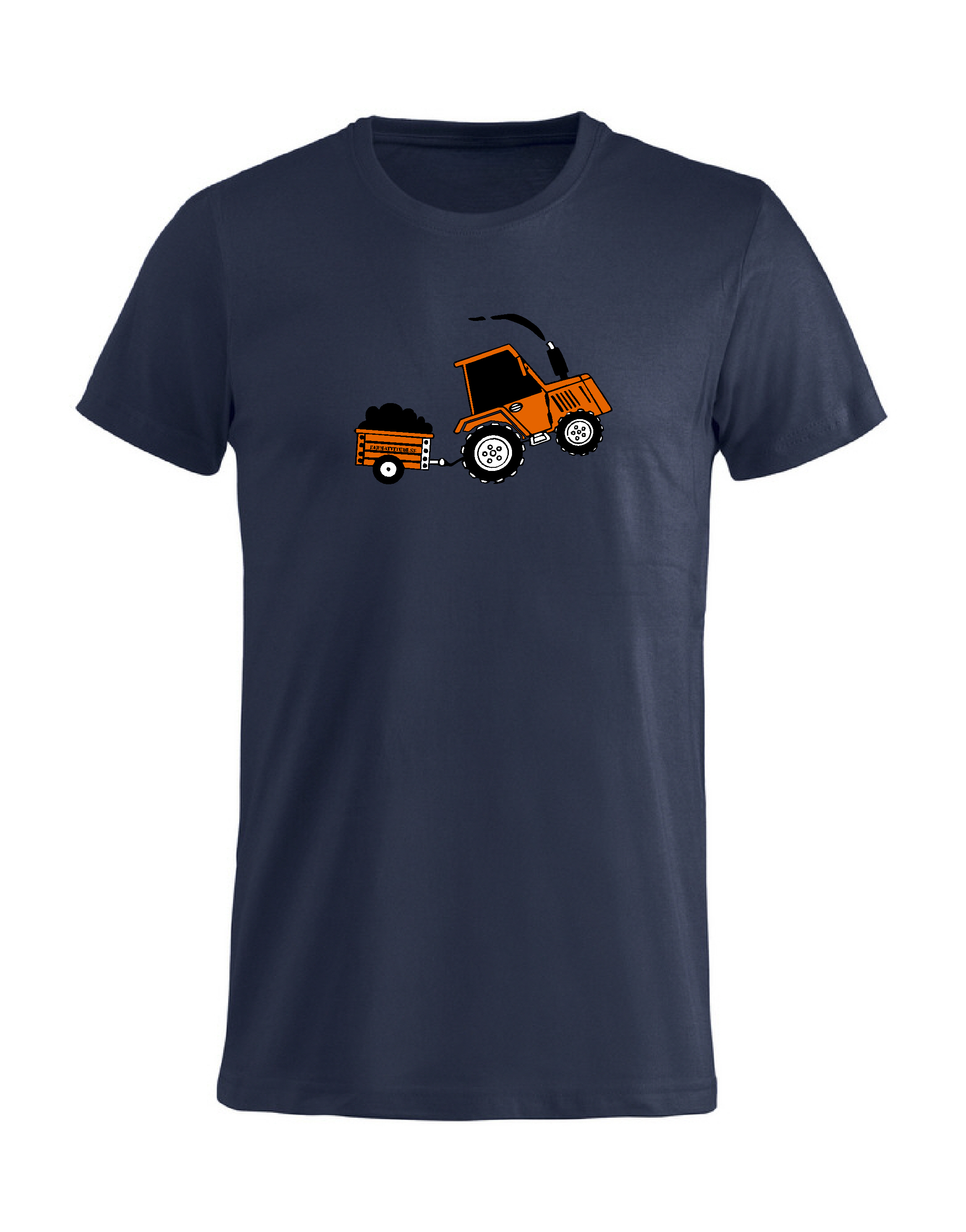 T-Shirt Barn "TRAKTOR MED SLÄP" - Mörkblå