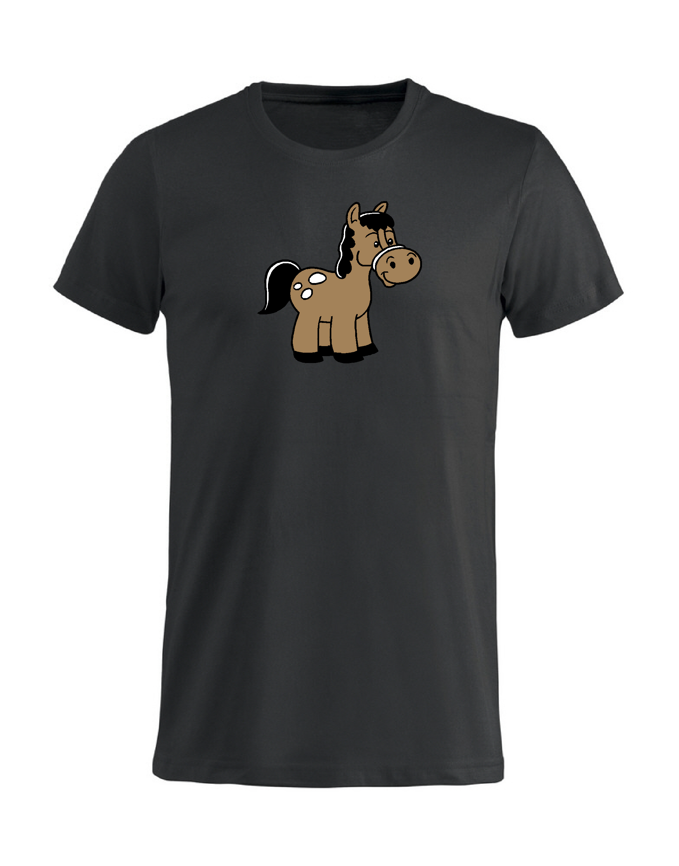 T-Shirt Barn "HÄST" - Svart