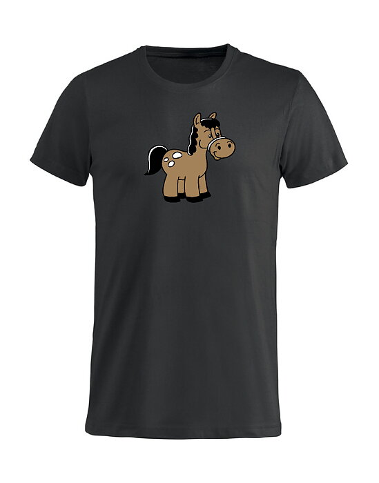 T-Shirt Barn "HÄST" - Svart