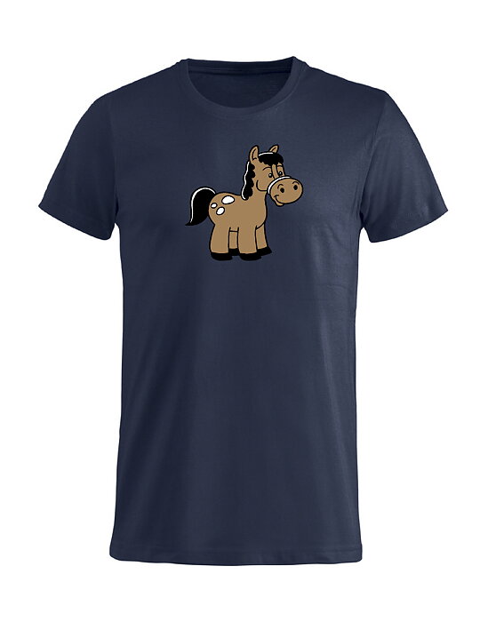 T-Shirt Barn "HÄST" - Mörkblå