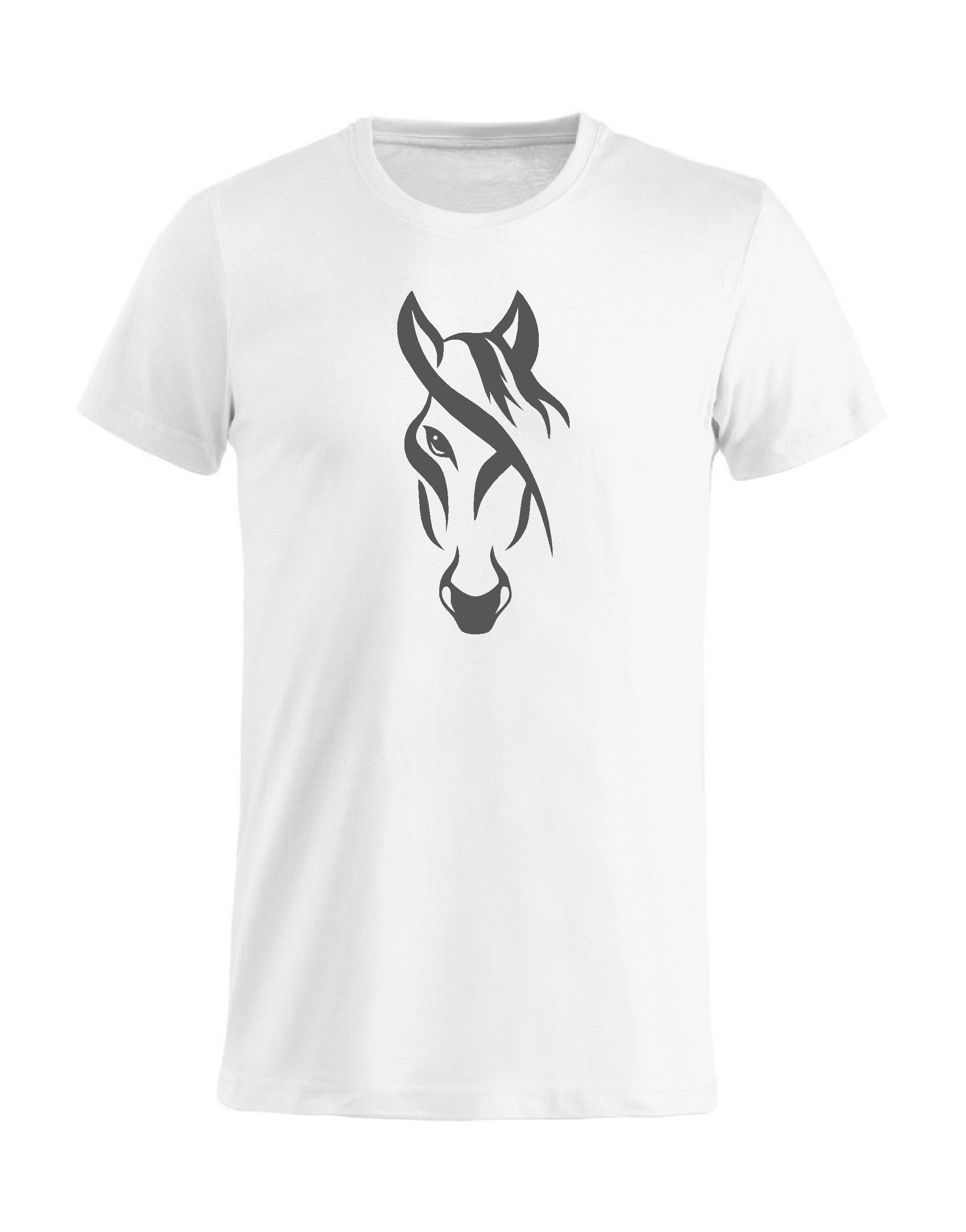 T-Shirt Barn "HÄST MED LUGG - Vit
