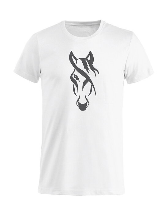 T-Shirt Barn "HÄST MED LUGG - Vit