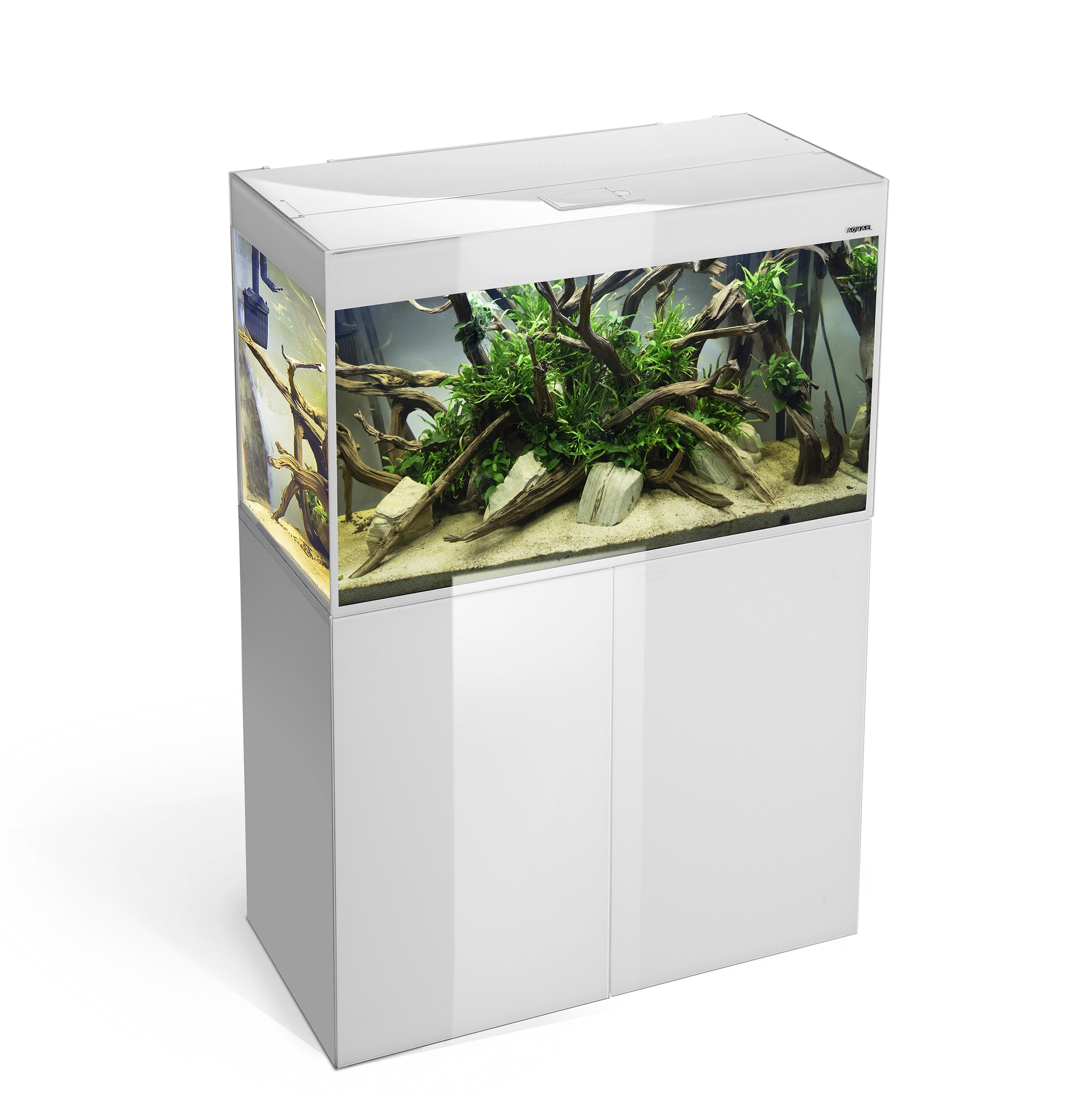 Aquael Glossy ST 100 Paket Vit LxBxH: 100x40x135 cm, 215 liter