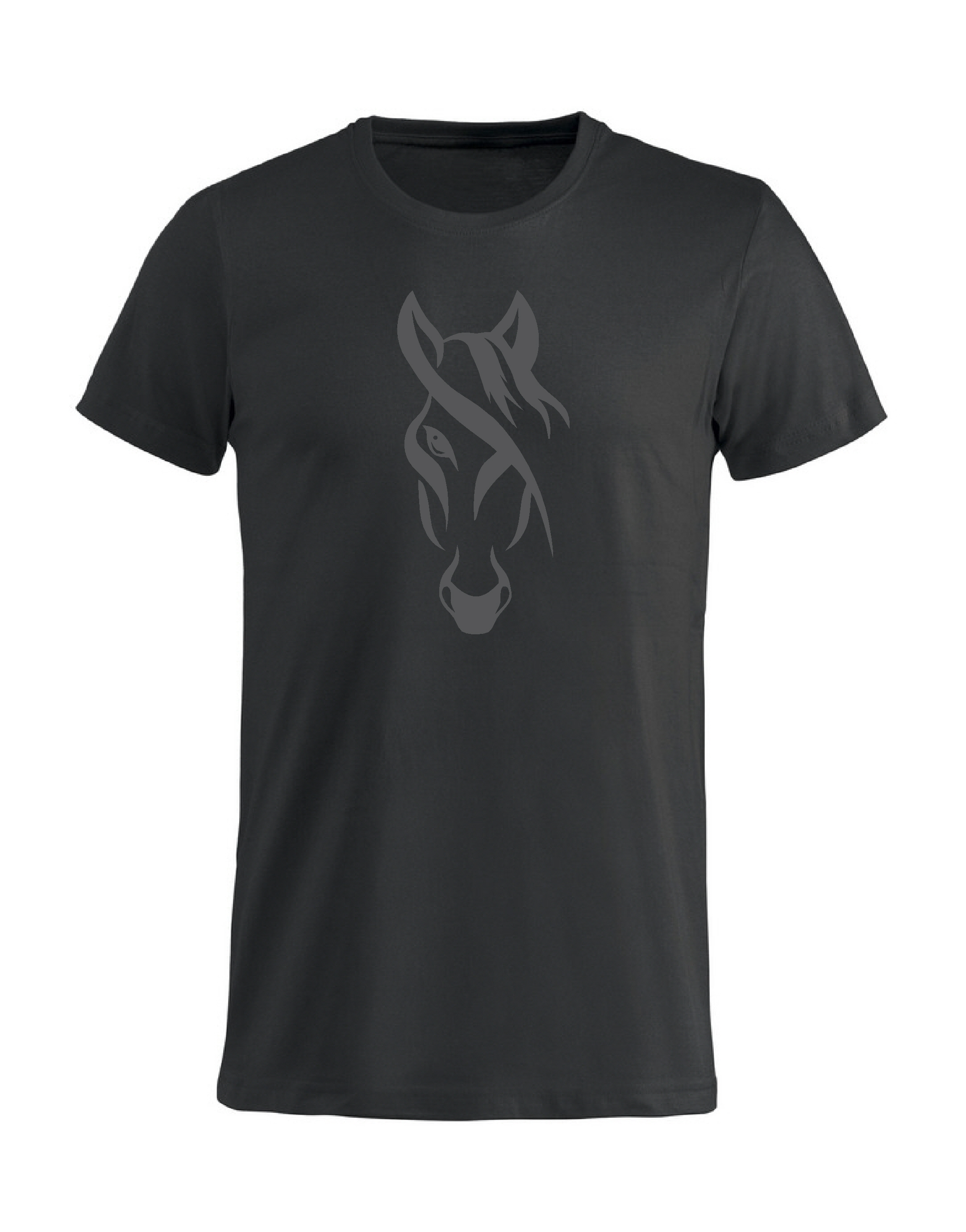 T-Shirt Barn "HÄST MED LUGG - Svart