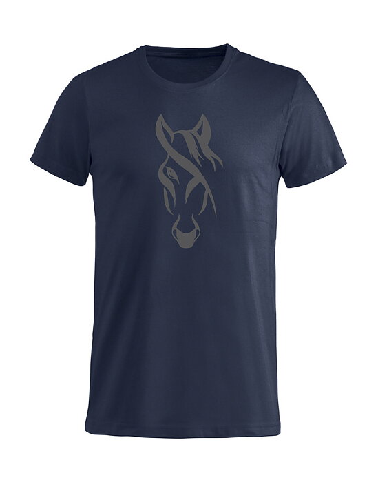 T-Shirt Barn "HÄST MED LUGG - Mörkblå