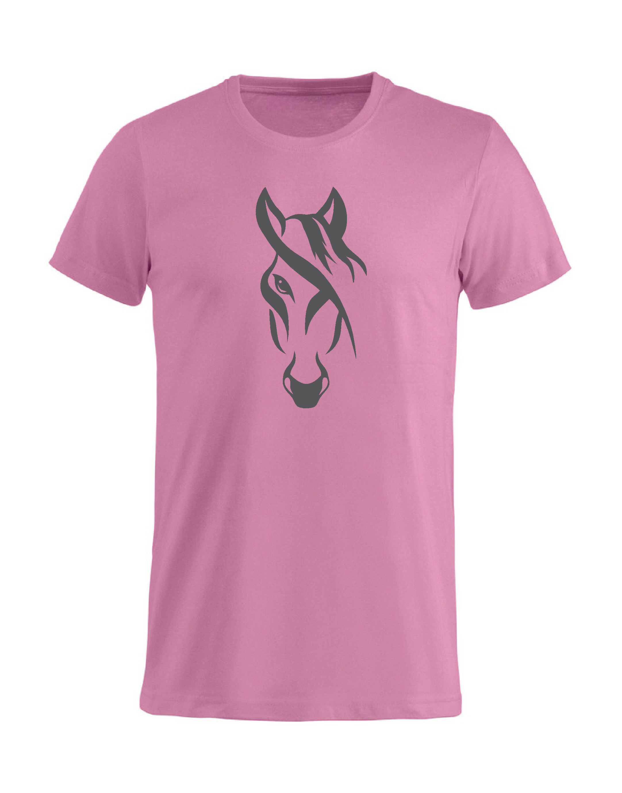 T-Shirt Barn "HÄST MED LUGG -Rosa