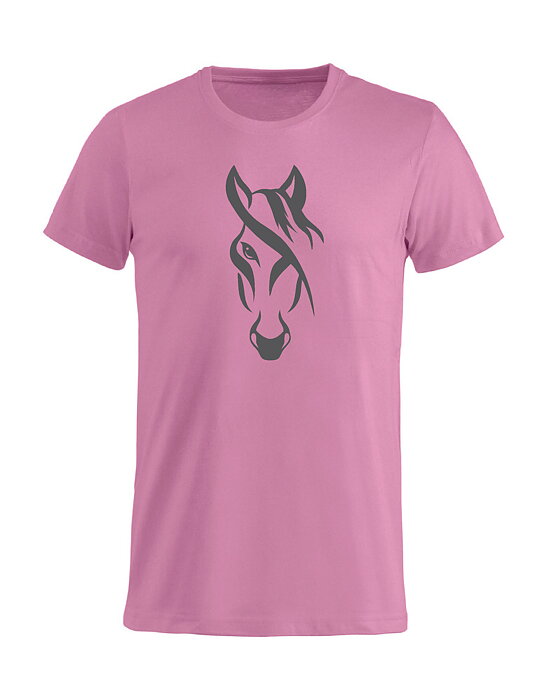 T-Shirt Barn "HÄST MED LUGG -Rosa