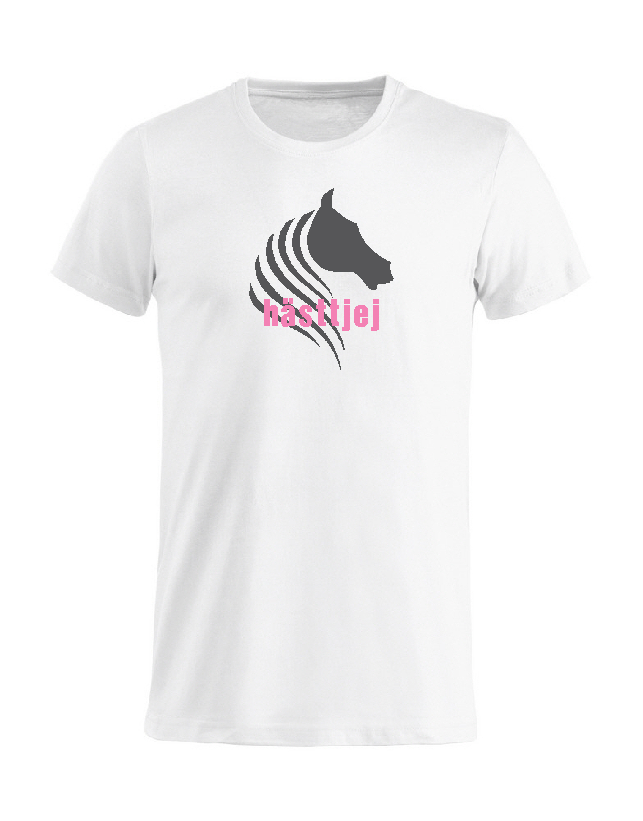 T-Shirt Barn "HÄSTTJEJ - Vit