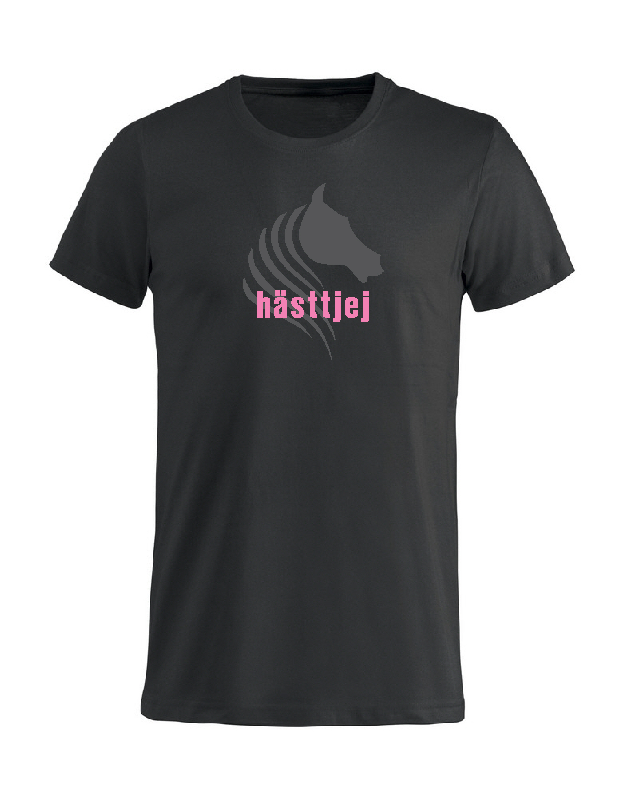 T-Shirt Barn "HÄSTTJEJ - Svart