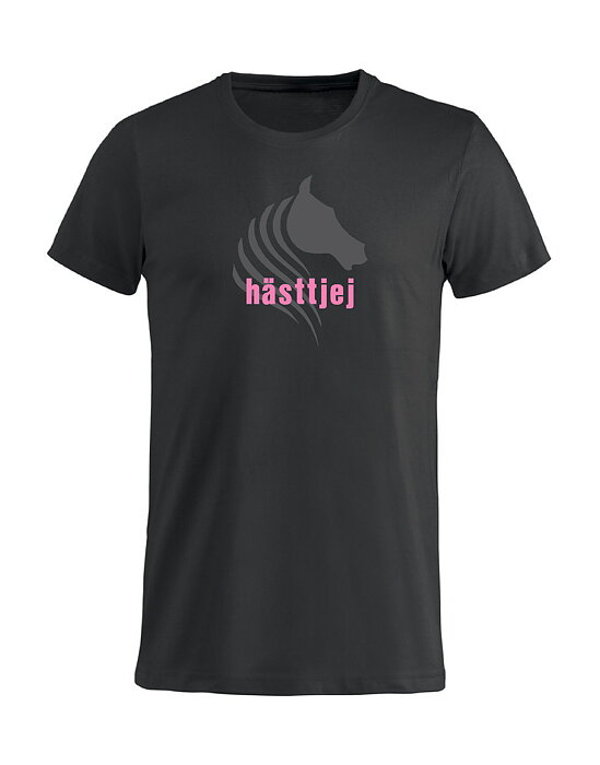 T-Shirt Barn "HÄSTTJEJ - Svart