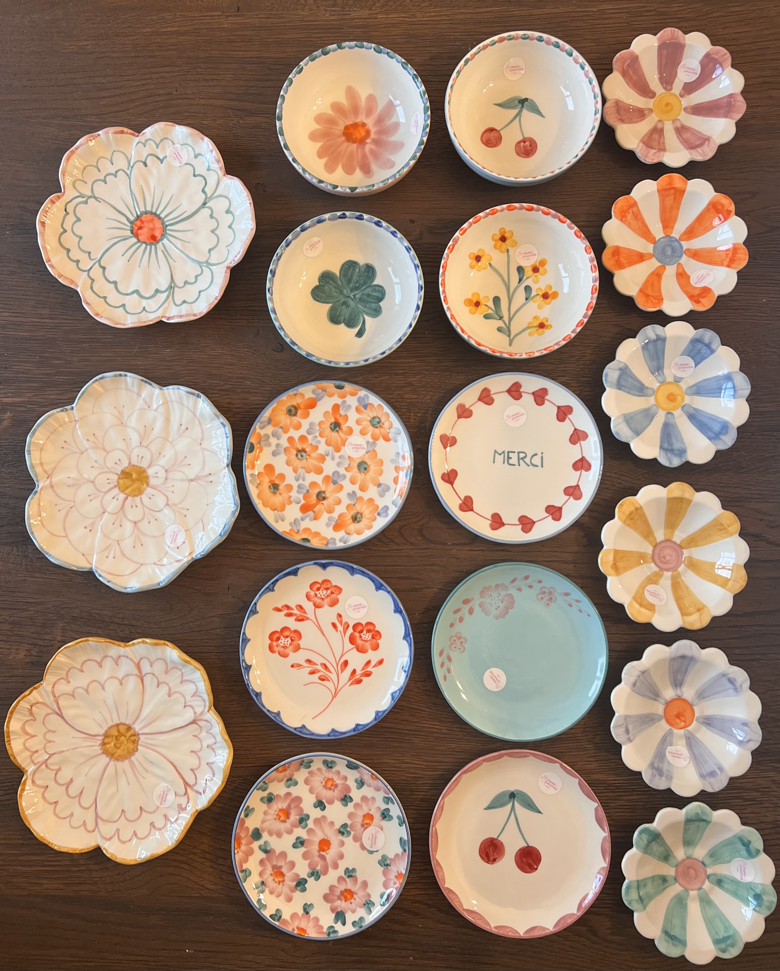RICE Blomformad Assiett 19,5 cm – Handmålad keramik  - 2