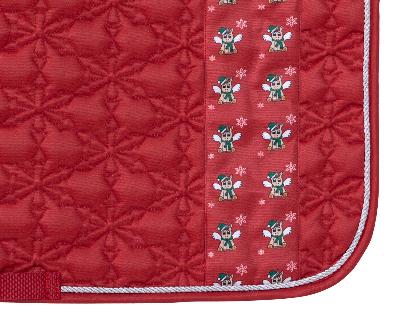 QHP Merry Christmas Saddle Pad Pony - Red - Christmas star 