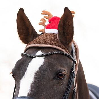 QHP Christmas Hat Horse Antler- Red