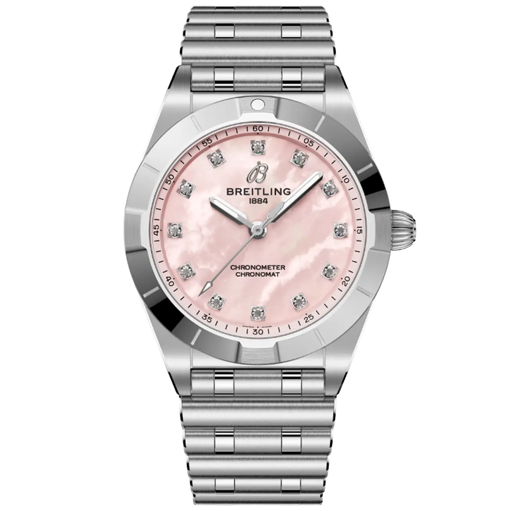 Breitling Chronomat 28  rosa  pärlemor diamant index