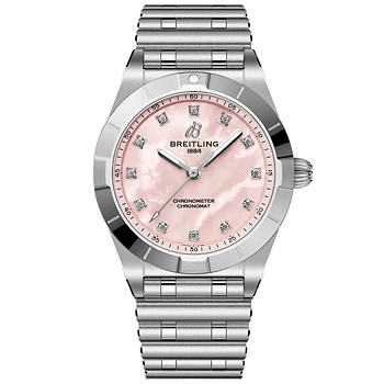 Breitling Chronomat 28  rosa  pärlemor diamant index