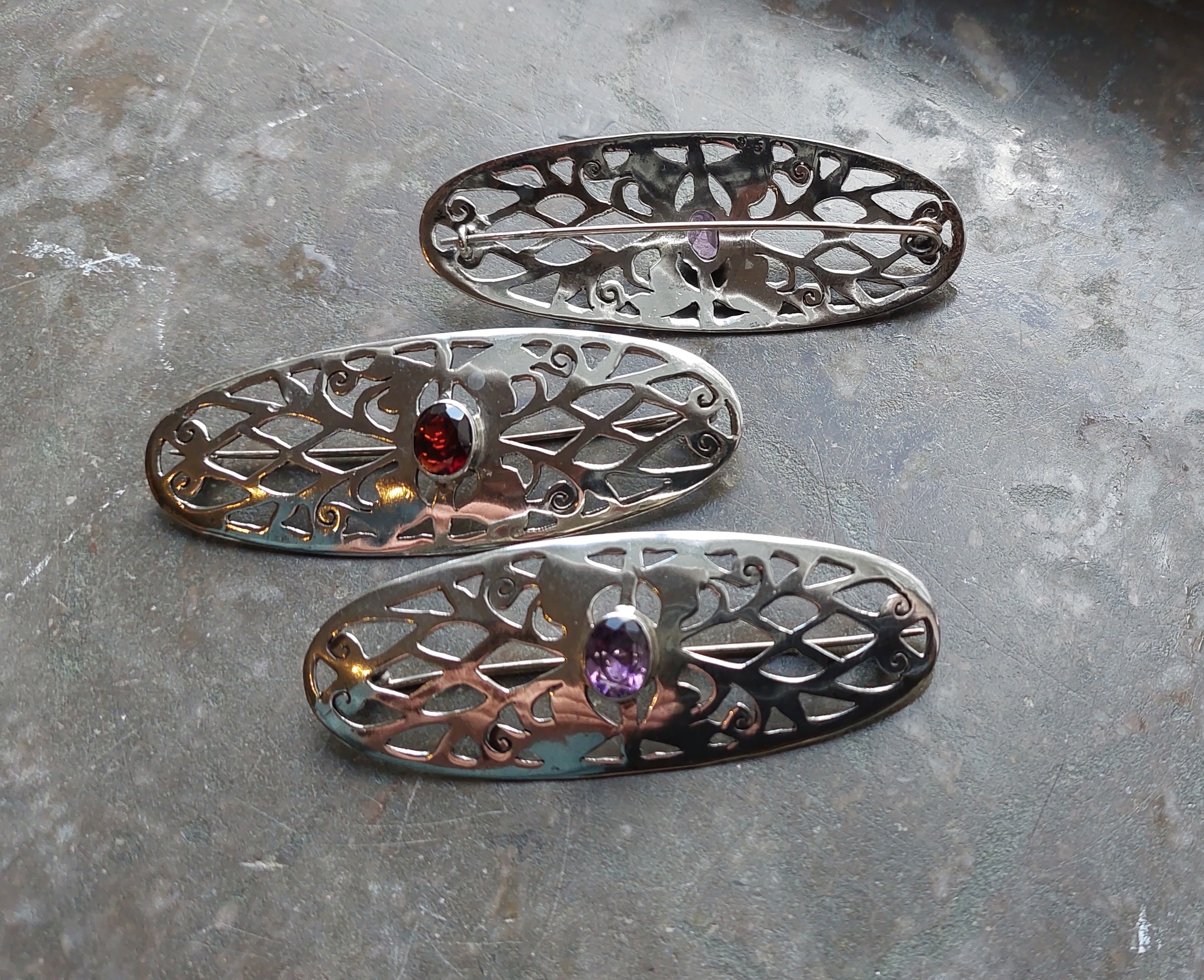 Renässans mönstrat Brosch  i Sterling silver - 3