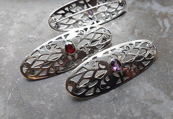 Renässans mönstrat Brosch  i Sterling silver