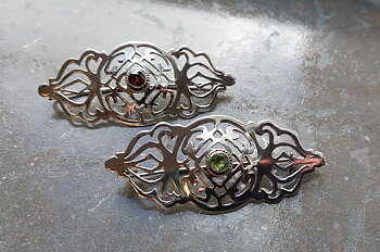 Renässans Blomma mönstrat Brosch  i Sterling silver