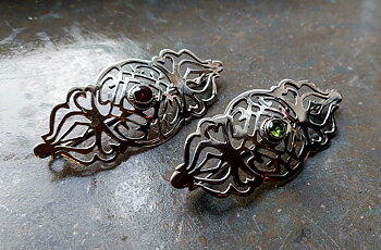 Renässans Blomma mönstrat Brosch  i Sterling silver